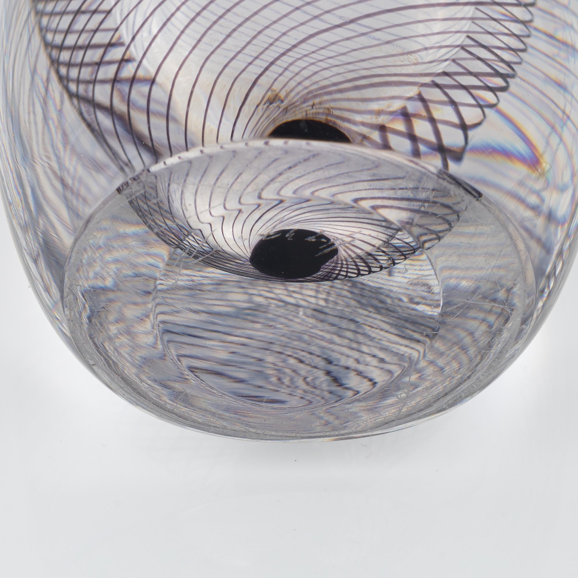 Vicke Lindstrand, four glass vases, Kosta.
