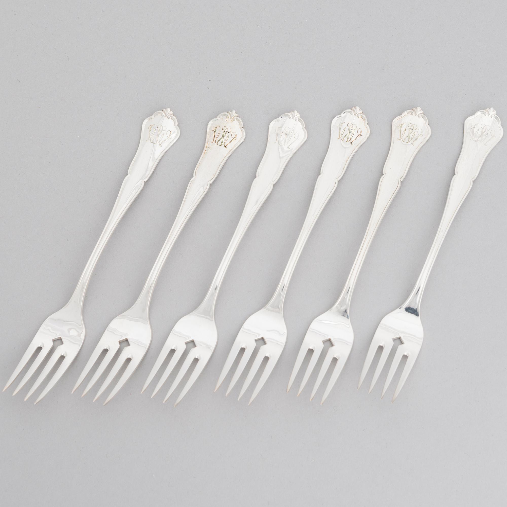 BESTICKUPPSÄTTNING, 50 delar, silver, "Chippendale", Kultakeskus, Tavastehus 1938-1977.