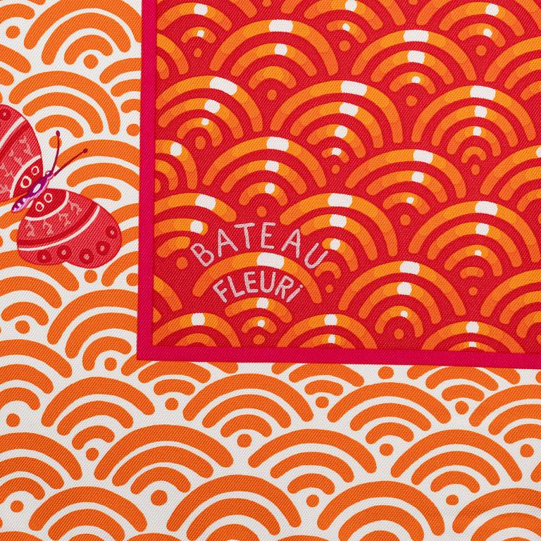 Hermès, a twill silk 'Bateau Fleuri' scarf.