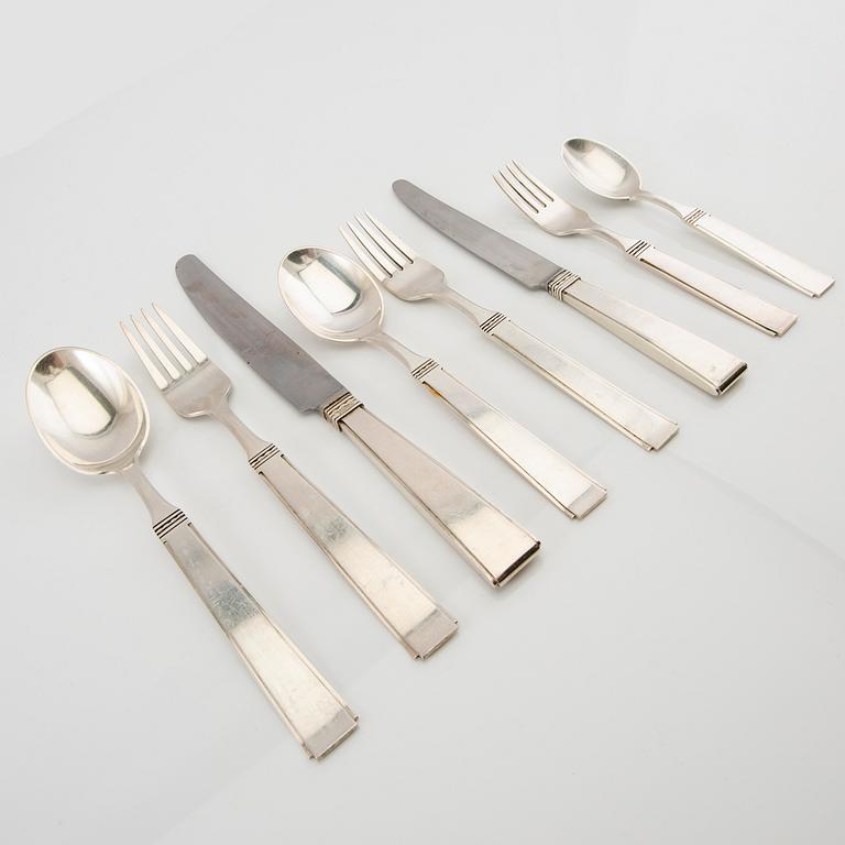 Erik Fleming, 91-piece cutlery set model "2 M 27" for Atelier Borgila, second half of the 20th century.