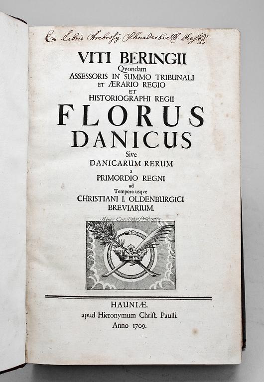 BOK, "Florus Danicus" av Vitus Bering, Hauniae 1709.