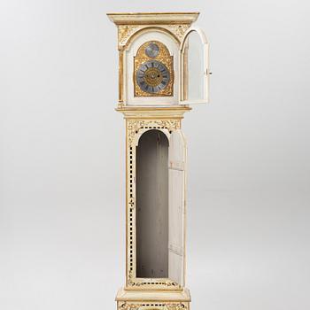 A longcase clock, 20th century with older dial and clockwork.