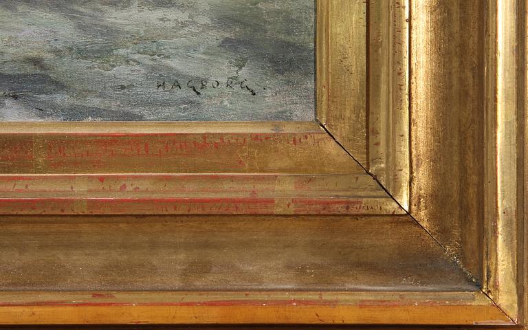 AUGUST HAGBORG, olja på duk, sign.