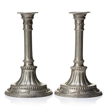 127. A pair of Gustavian candlesticks by J Sauer (master 1763-1802/04).