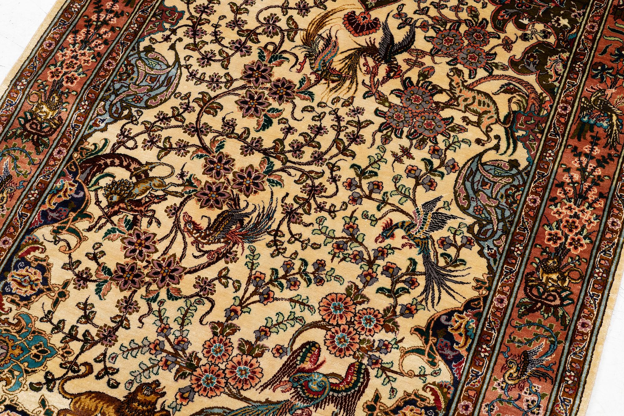 Carpet, Tabriz, figural approx. 150 x 100 cm.