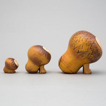 Three 20th Century stoneware figurines designed Lisa Larson, Gustavsberg.