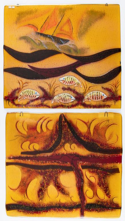 Benth Owesen, 23 glass plaques, Norway, signed and dated.