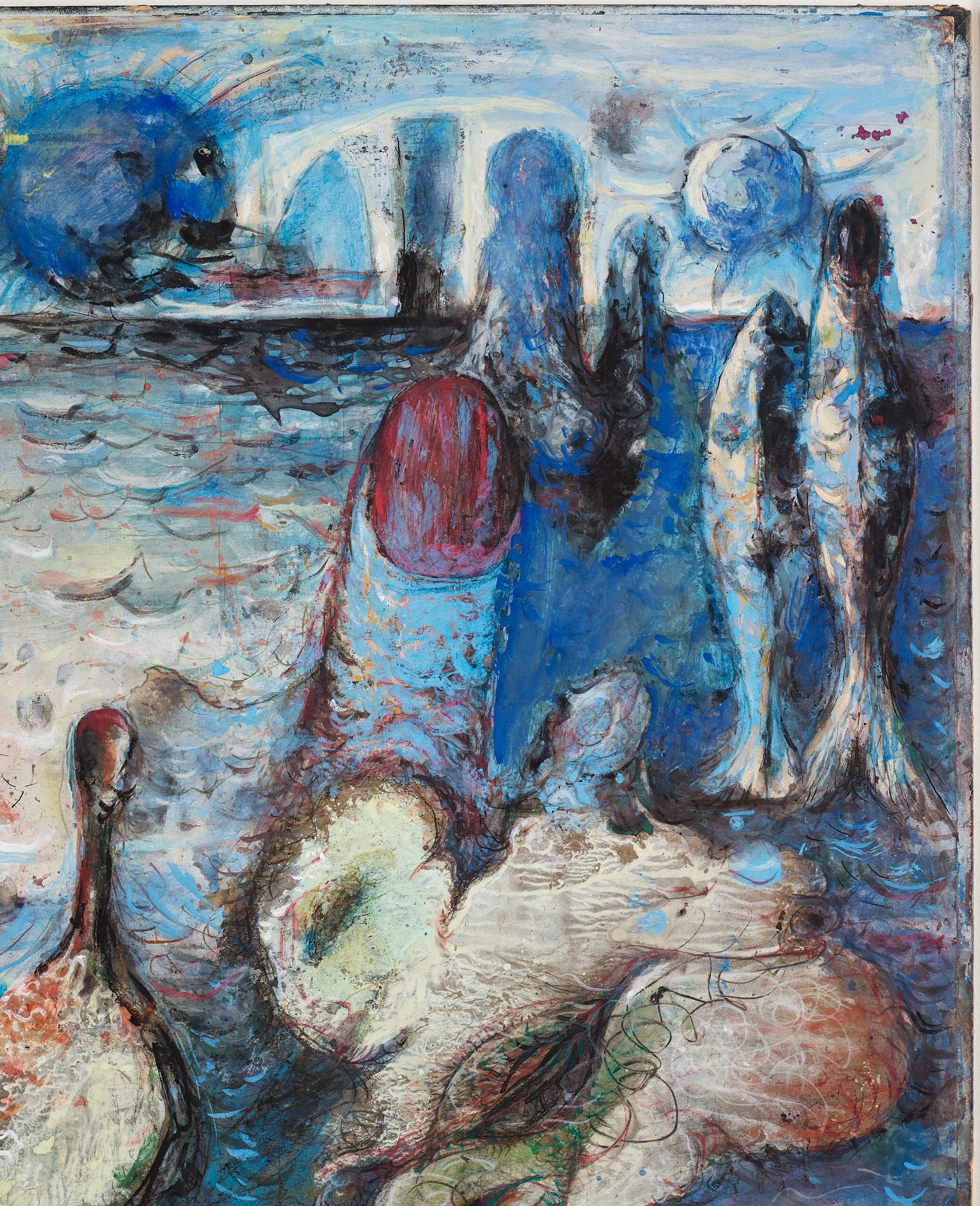 CO Hultén, gouache on paper laid on paper panel, signed and executed 1946.