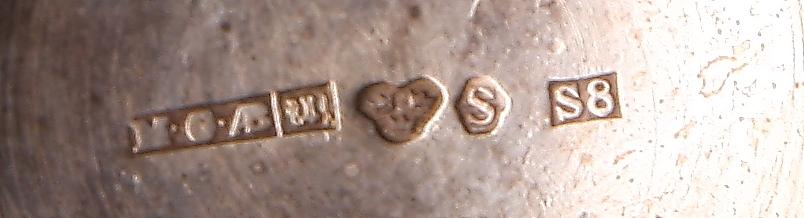 PARTI SILVER, 7 delar, bl a MGAB, 1900-tal.