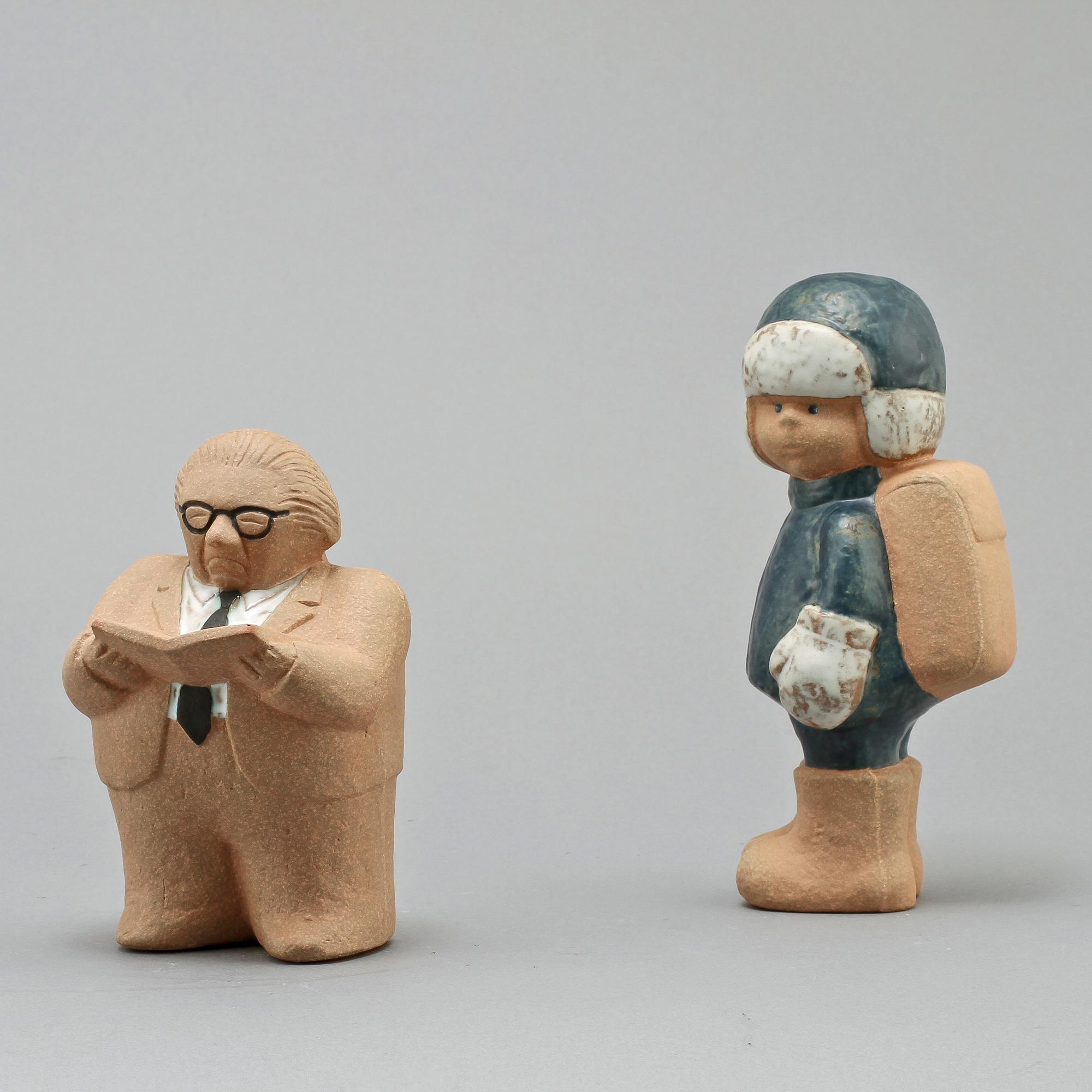 FIGURINER, 2 st, stengods, Lisa Larson, Gustavsberg, 1900-talets andra hälft.