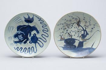 FAT, porslin, 2 st, Kina 1800-tal.