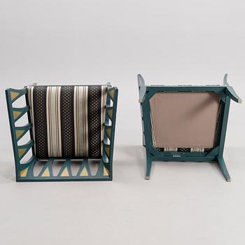 A pair of "Blue Suite" armchairs by Eliel Saarinen, Adelta, Finland 1983.