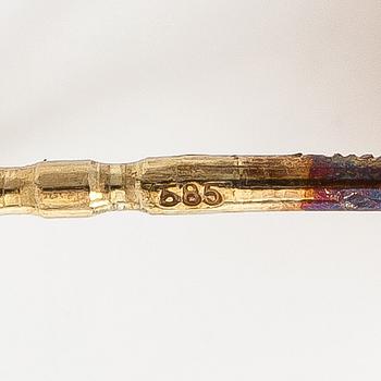 Korvakorut, 8/8-hiotut timantit, 14K kultaa.
