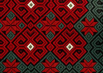 PLÄD, textil, allmogestil 1900-talets första hälft. 140 x 170 cm.