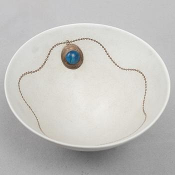 Stig Lindberg, a set of two "Grazia" stoneware vases and a bowl, Gustavsberg, 1946-69.