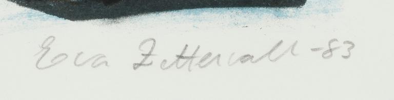 EVA ZETTERWALL, färglitografi, sign. o dat. 83.