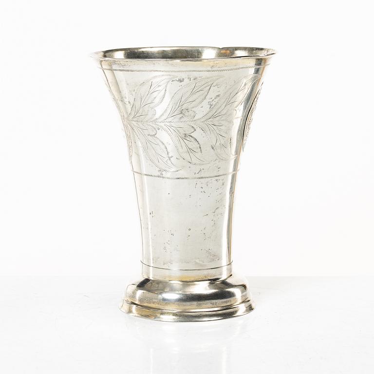 A silver beaker, mark of Carl Johan Österman, Turku, Finland 1838.