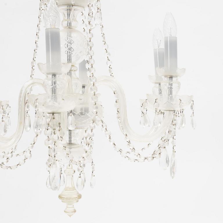 A glass chandelier, 20th Century.