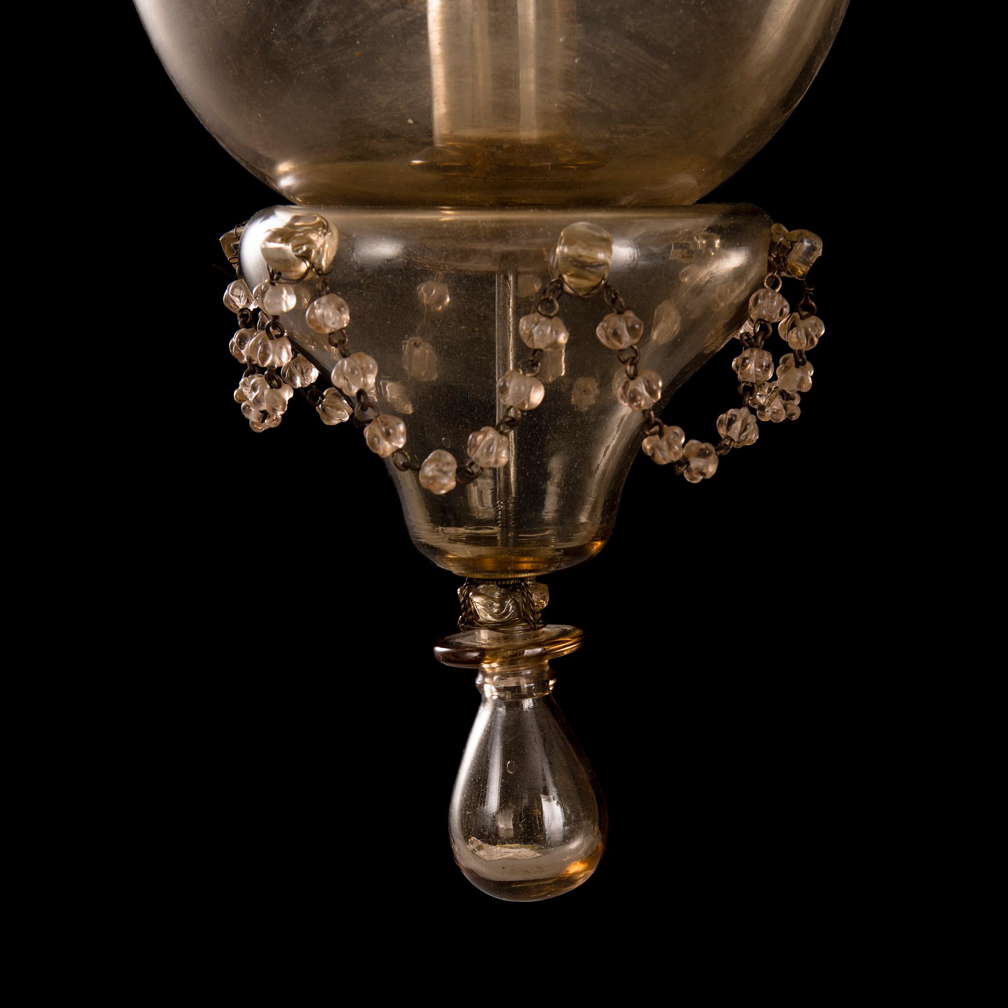 TAKARMATUR, glas och målad metall, 1800-talets slut.