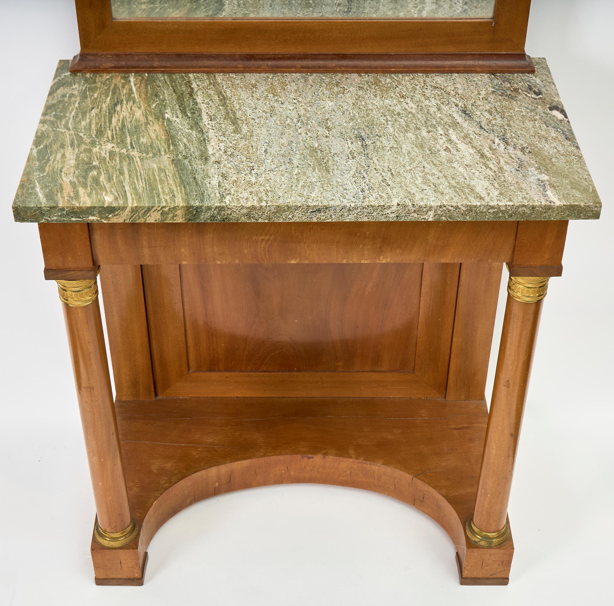 Mirror with console table, Empire style, early 20th century.