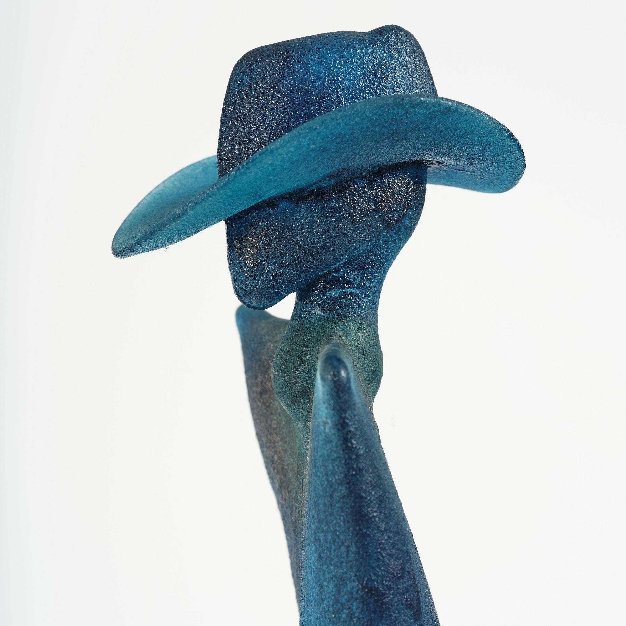 Kjell Engman, a unique glass sculpture 'Man in Trenchcaot' from the series "Catwalk", Kosta Boda, Sweden.