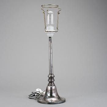 BORDSLAMPA, nysilver, 1920/30-tal.