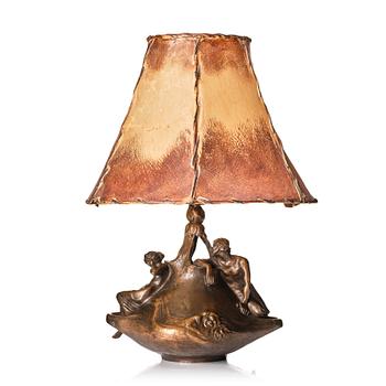 303. Alice Nordin, a patinated bronze table lamp, Fonderia Artistica Gusmano Vignali, Florence, ca 1903-04.