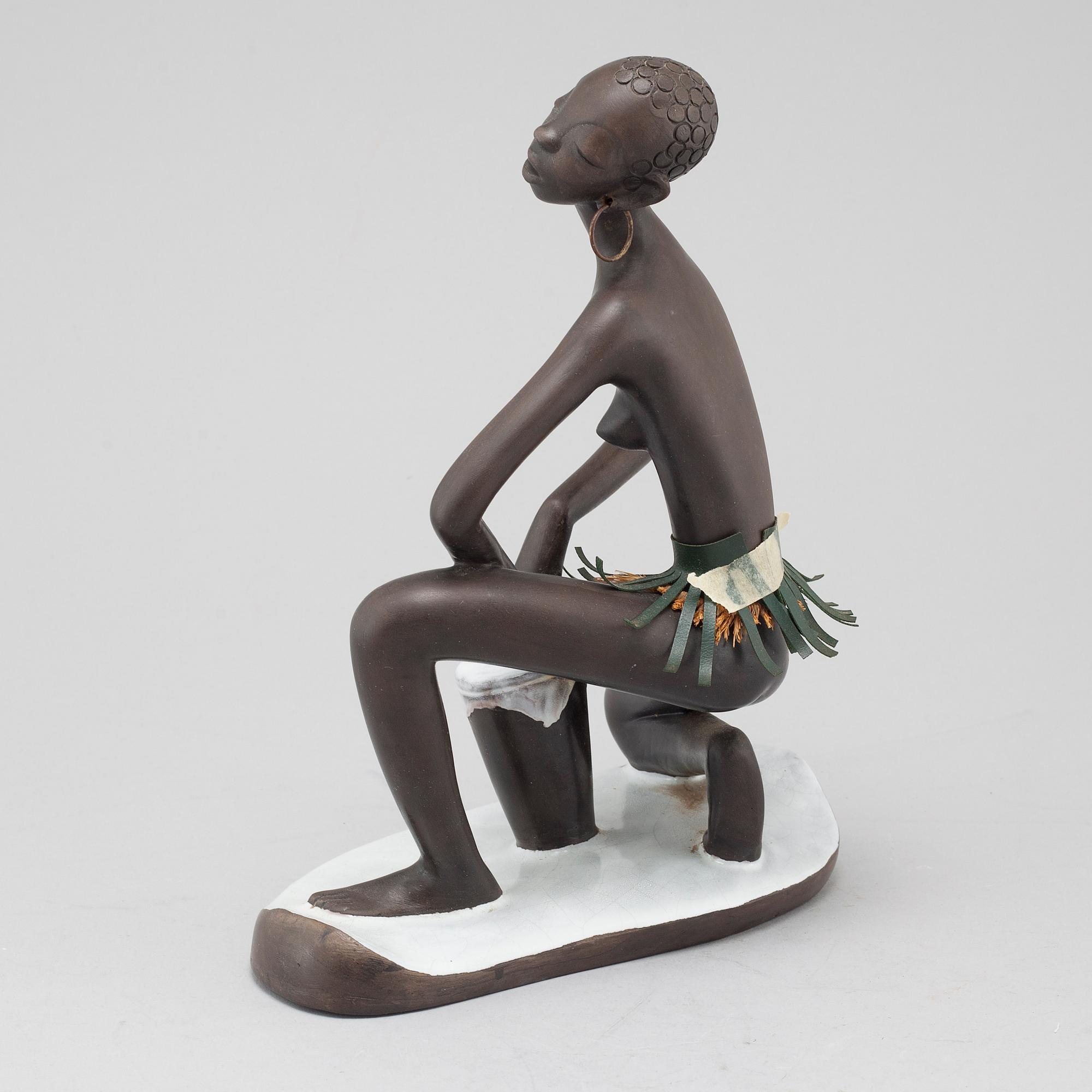 A stoneware figurine from Anzengruber in Austria, around the mid 20th century.