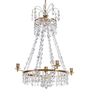 77. A late Gustavian five-light chandelier.