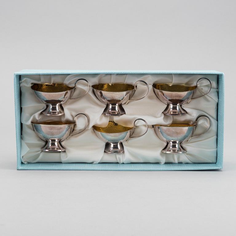 PUNCHBÄGARE, 6 st, silver, Göteborg 1967,