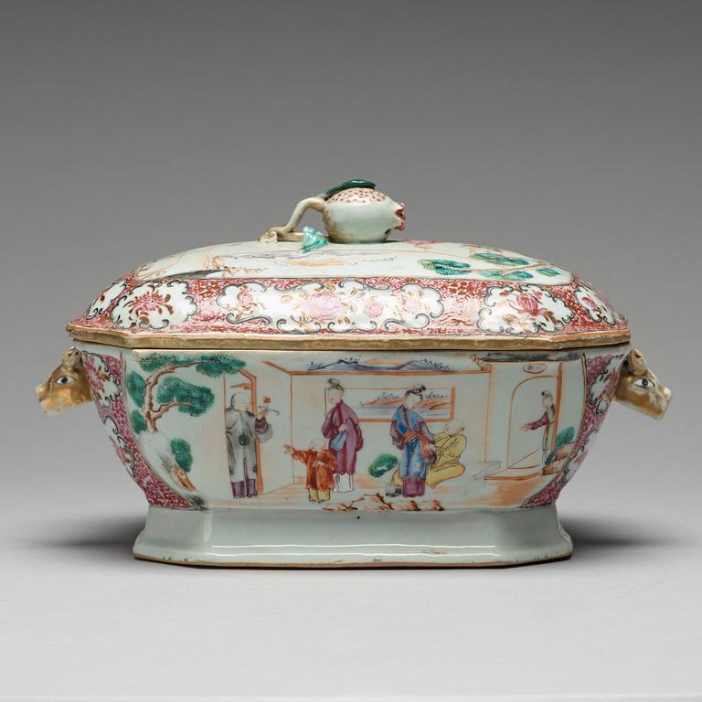 TERRIN med LOCK, kompaniporslin. Qingdynastin, Qianlong (1736-95).