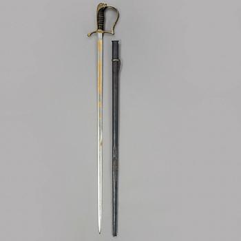 A Swedish infantry officer's sabre 1899 pattern with scabbard.