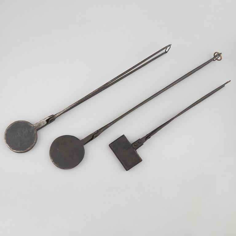 Three wafer irons, Sweden, 18th & 19th century.