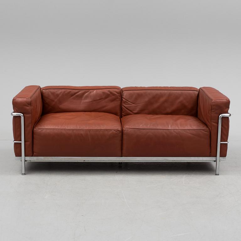 LE CORBUSIER, an 'LC3' leather upholstered sofa from Cassina.