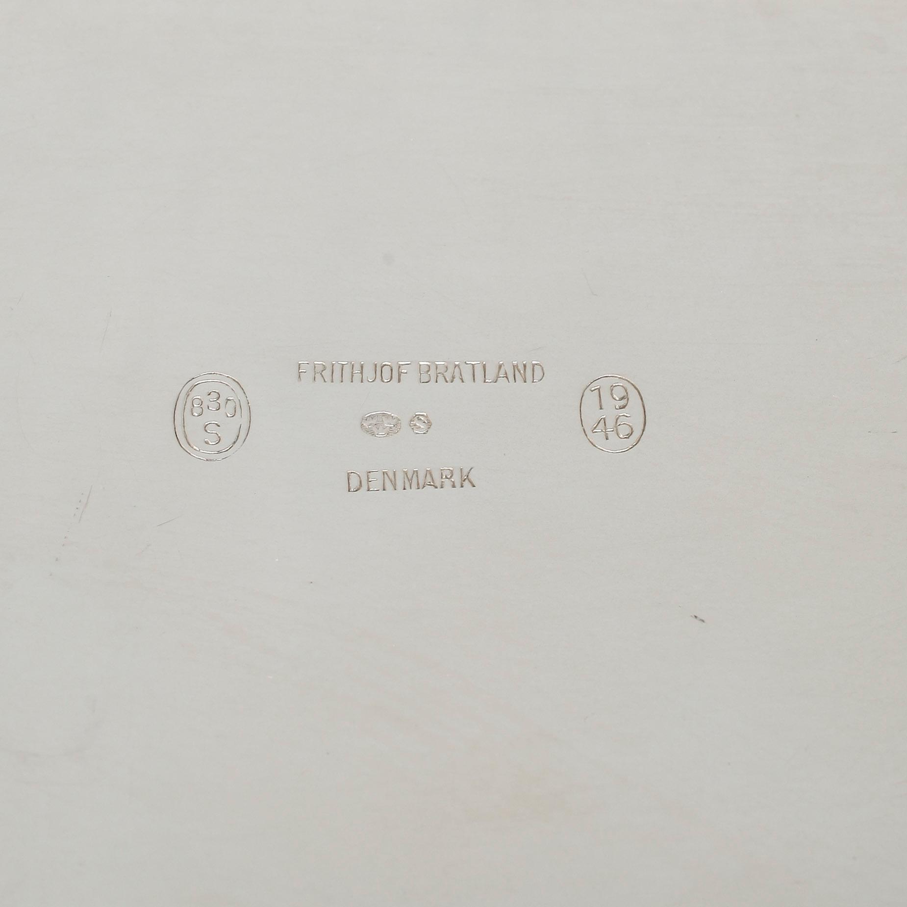 KAFFESERVIS, 3 delar, silver, Frithjof Bratland, Danmark, 1946. Vikt ca1000g.