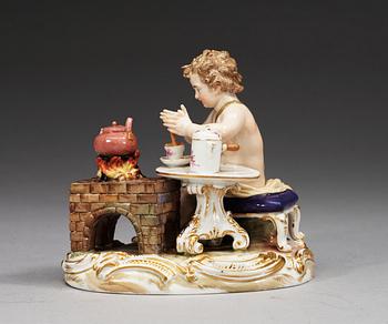 FIGURIN, porslin. Meissen, 1800-talets andra hälft.