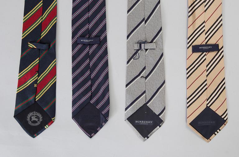 A set of four ties by Burberry.