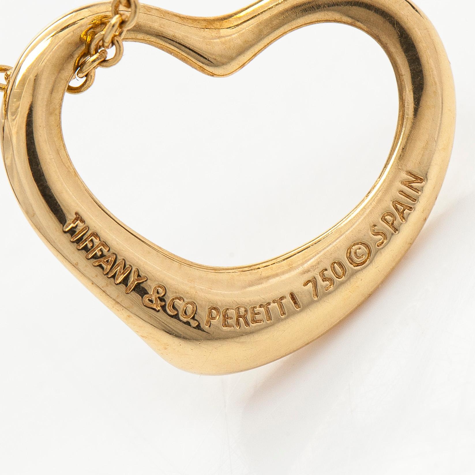 Tiffany & Co, Elsa Peretti, an 18K gold 'Open Heart' necklace.