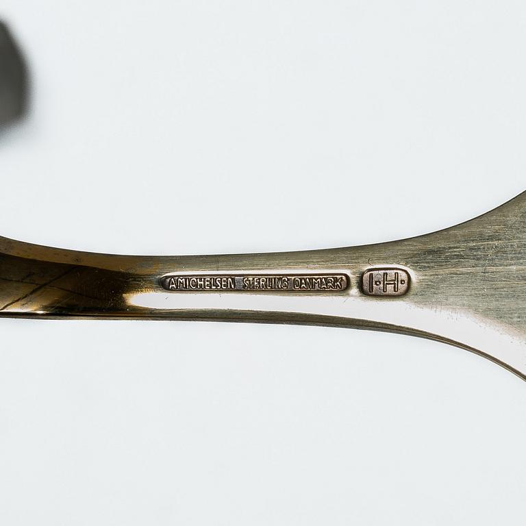 Anton Michelsen, Annual/Christmas spoons, 6 pcs, gilt sterling silver and enamel, Denmark, 1960s.