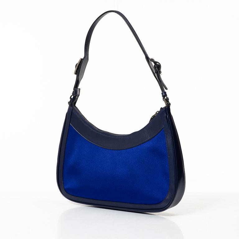 Gucci, a blue leather and fabric bag.