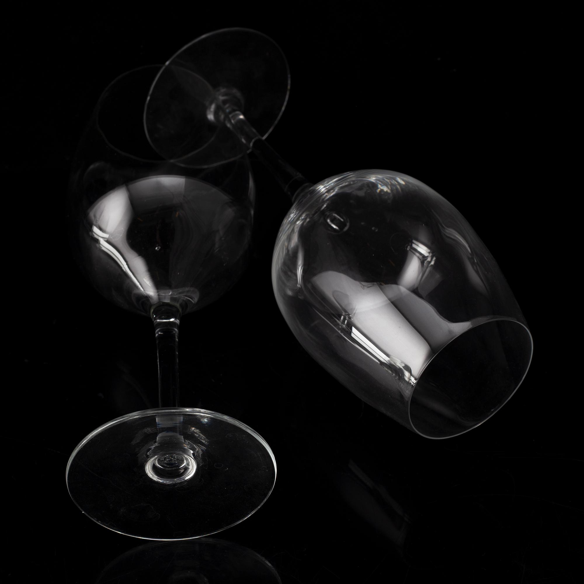 Reijmyre Glasbruk, "Senses", a set of 23 white wine glasses and 24 champagne glasses, design Lina Öhlund.