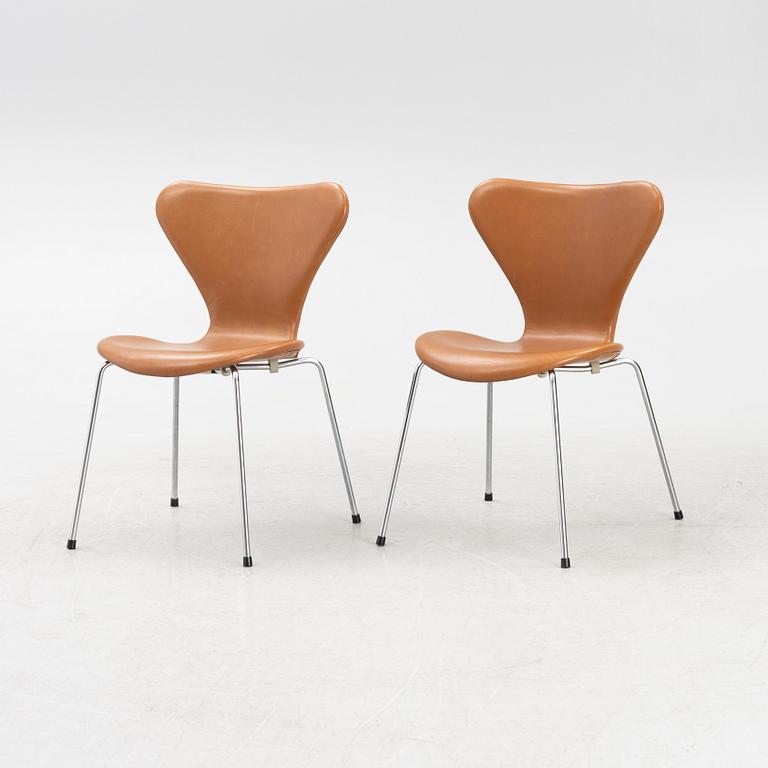 Arne Jacobsen, stolar 6 st. "Sjuan", Fritz Hansen, Danmark.