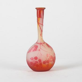 Emile Gallé, vase, glass, Art Nouveau, Nancy, France, early 20th century.