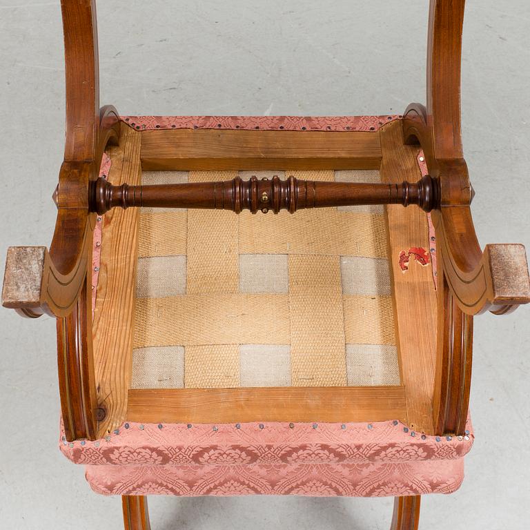 A pair of walnut stools by A. Svensson & Sons Göteborg c. 1900.