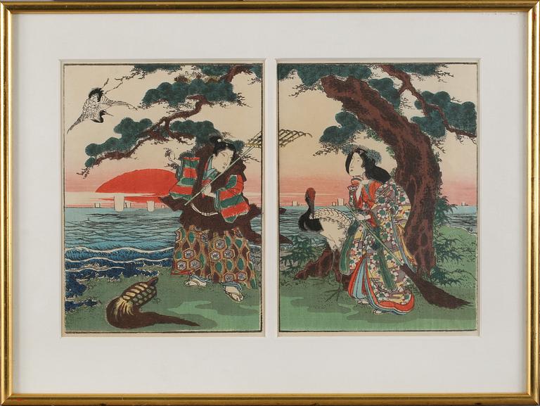 OKÄND KONSTNÄR, träsnitt, Japan, 1900-tal.