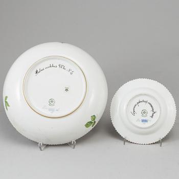 ROYAL COPENHAGEN, a 'Flora Danica' porcelain bowl and dish, Denmark, 1968.