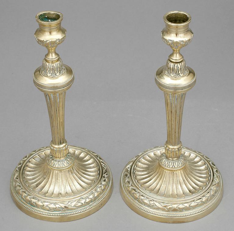 LJUSSTAKAR, ett par, empire-stil, 1800/1900-tal.