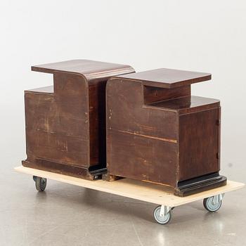 SÄNGBORD, ett par, art deco-stil 1900-talets mitt.