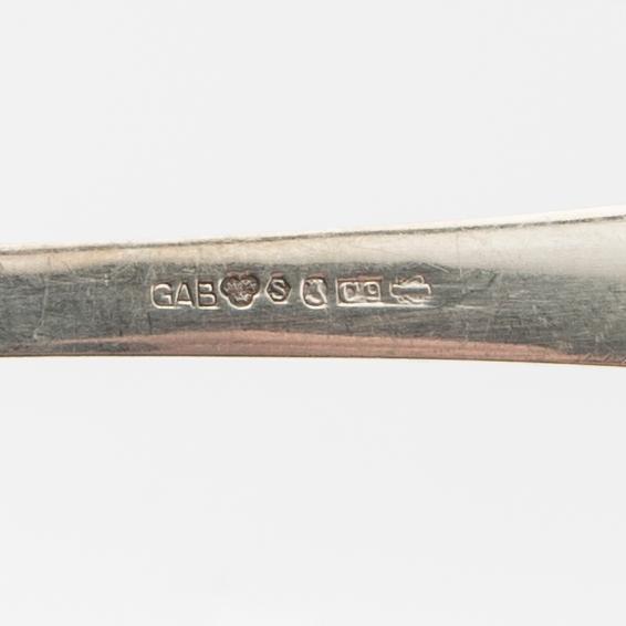 Jacob Ängman, bouillon spoons 12 pcs. "Rosenholm" silver GAB Stockholm 1956.
