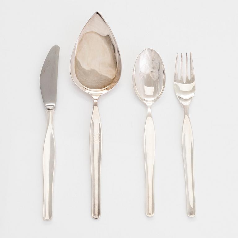 Tapio Wirkkala, a 19-piece set of 'Tapio' cutlery, sterling silver and silver, Kultakeskus, Hämeenlinna 1967, 1972, 1987.